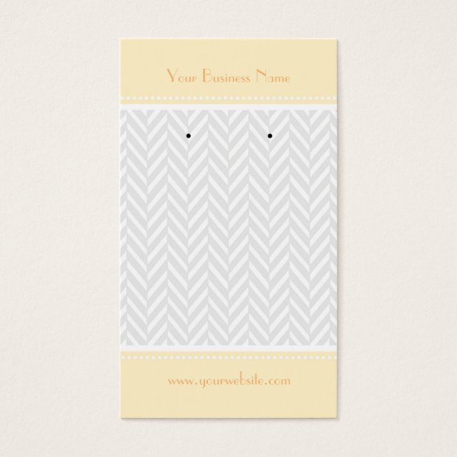 Creme White Gray Herringbone Earring Cards (Vorderseite)