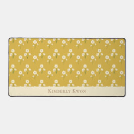 Creme Wildblumen Individuelle Name Blumengelb Schreibtischunterlage