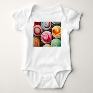 Creme Wirbel Baby Strampler