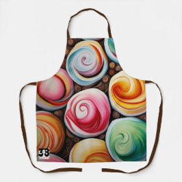 Creme Wirbel Schürze