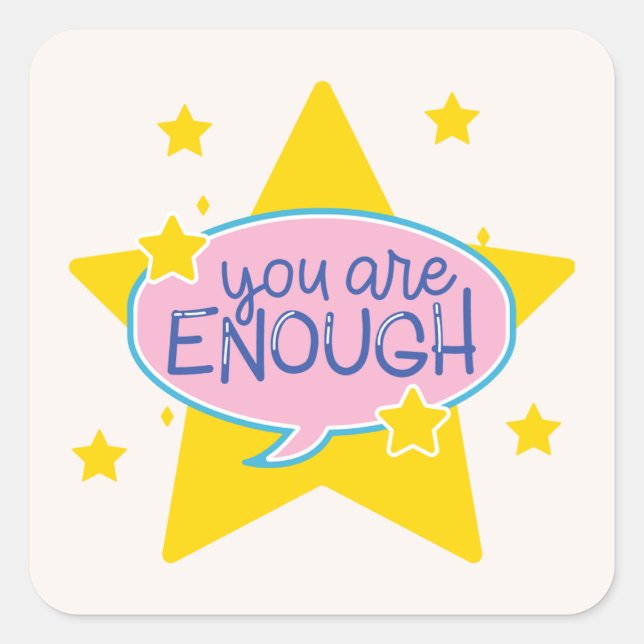 Creme & Yellow Star Motivierend Circle Sticker (Vorderseite)