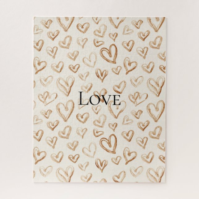 Cremebraune Herzen Valentinstag   (Vertikal)