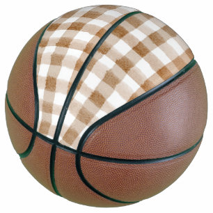 Cremebraune Streifen Braunes Karo Basketball