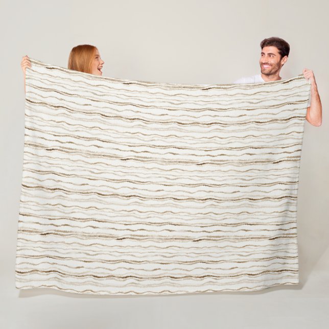 Cremebraune Streifen Fleecedecke (Beispiel)