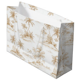 Cremebraune tropische Insel-Palmwedding Große Geschenktüte