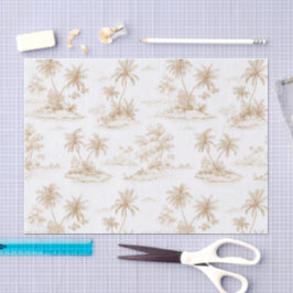 Cremebraune tropische Insel-Palmwedding Seidenpapier
