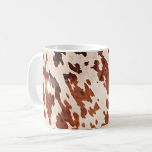 Cremebraunes Western-Kuh-Druckmuster Kaffeetasse
