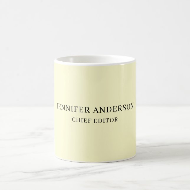 Cremefarbe Professionell Modern Schlicht Minimalis Kaffeetasse (Mittel)