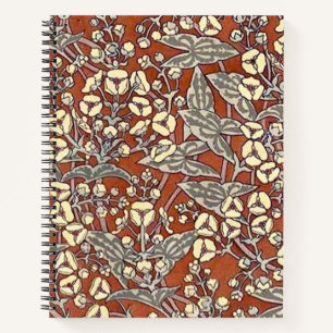 cremefarbene Blume, braun Notizbuch