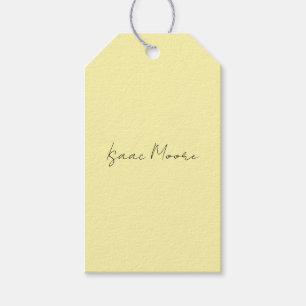 Cremefarbene elegante Schrift Kalligrafie Name Geschenkanhänger