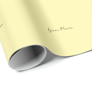 Cremefarbene elegante Schrift Kalligrafie Name Geschenkpapier