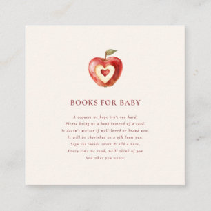 cremefarbene Red Apple Books für Baby Shower Gesch Begleitkarte