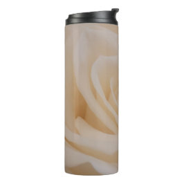 Cremefarbene Rose schließen Thermosbecher