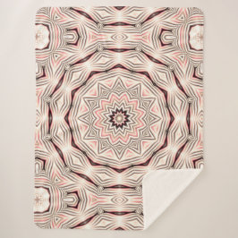 Cremefarbene, weiche, rosa, weiße und braune Manda Sherpadecke