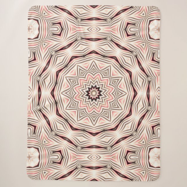 Cremefarbene, weiche, rosa, weiße und braune Manda Sherpadecke (Vorderseite)