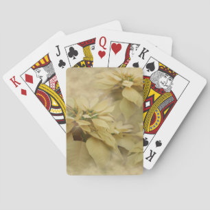 Cremefarbene Weihnachtssterne Digitale Kunst Spielkarten