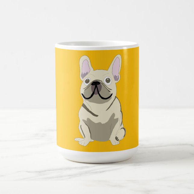 Cremefarbener Französischer Bulldogge Kaffeetasse (Mittel)