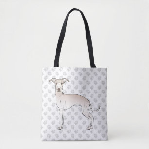 Cremefarbener Italienischer Windhund Süßer Cartoon Tasche