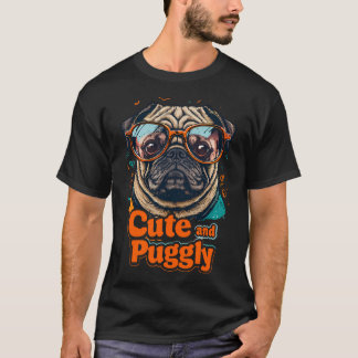 Cremefarbener Mops beim Laufen mit den Worten 'Ich T-Shirt