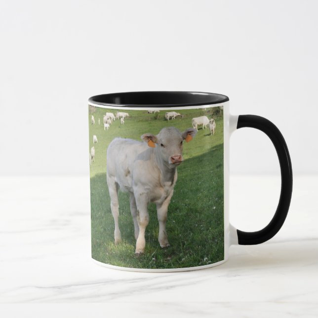 Cremefarbenes Charolaiskalb Tasse (Rechts)