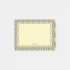 cremegraues Blumenmotiv Post-it Klebezettel