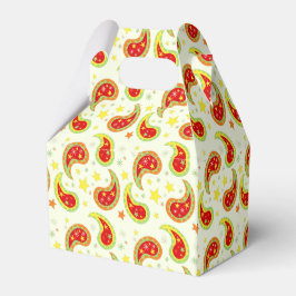 Cremerot-grüne Weihnachtssternpaisley-Geschenkboxe Geschenkschachtel