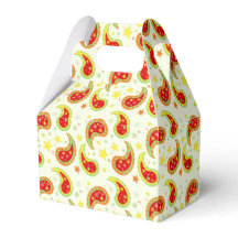 Cremerot-grüne Weihnachtssternpaisley-Geschenkboxe