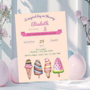Crèmes glacées, Cones Invitation Anniversaire