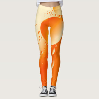 Cremes orangefarbenes, kreisförmiges abstraktes De Leggings