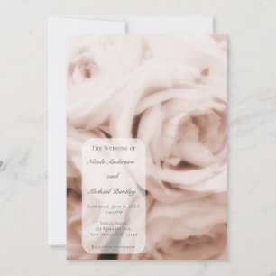 Cremeweiche rosa Rosen Elegante Hochzeit Einladung