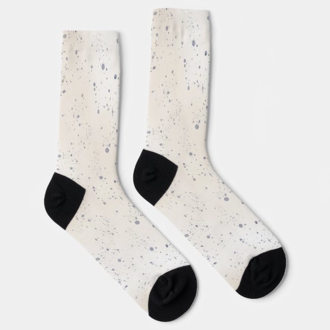 Cremeweiß Blaue Punkte Socken (Rechts)