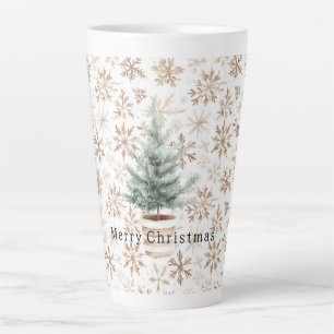 Cremeweiße Schneeflocken-Christbaum Milchtasse