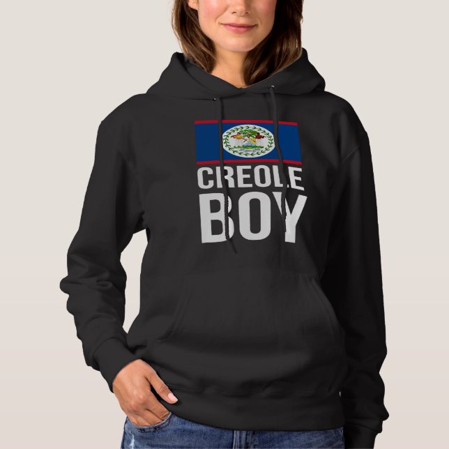 Creole Boy Belize Pride Belizean Flag Culture Afro Hoodie (Vorderseite)