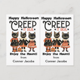 Crep It Real Black Cats School Party Halloween Postkarte