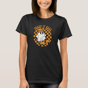 Crep It Real Ghost Skateboard Retro Halloween T-Shirt