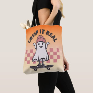 Crep it Real Skateboarding Ghost Orange Halloween Tasche