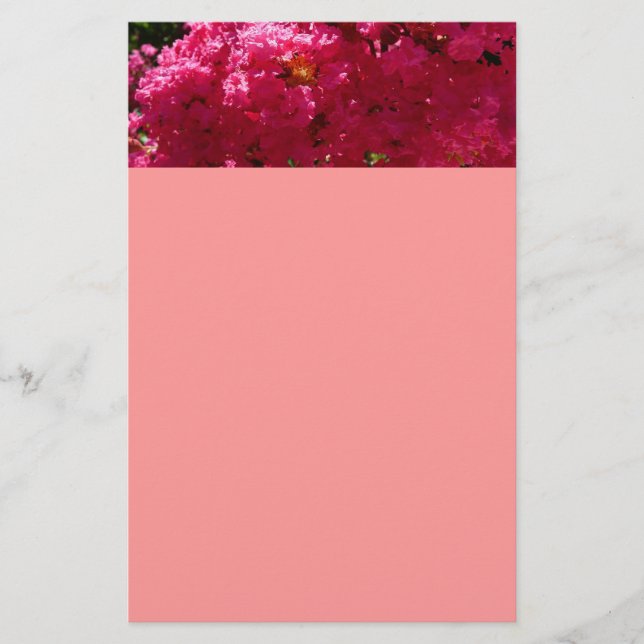 Crepe Myrtle Tree Magenta Floral Briefpapier (Vorderseite)
