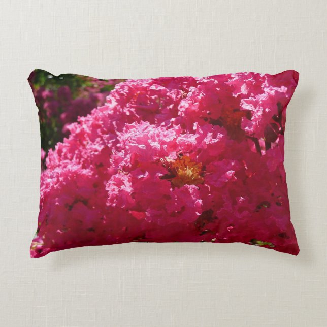 Crepe Myrtle Tree Magenta Floral Dekokissen (Vorderseite)