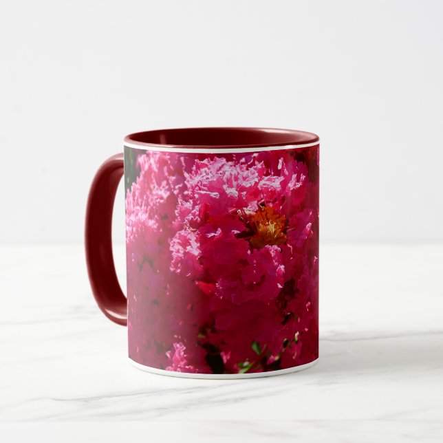 Crepe Myrtle Tree Magenta Floral Tasse (Vorderseite Links)