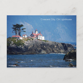Crescent City, CA Lighthouse auf einer Postkarte