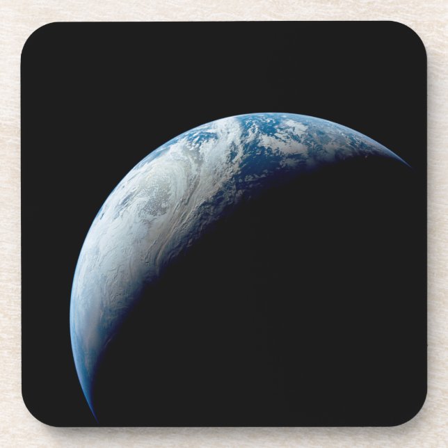 Crescent Earth wurde von der Apollo 4 Mission über Getränkeuntersetzer (Vorderseite)