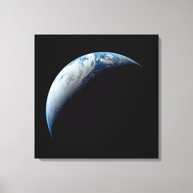 Crescent Earth wurde von der Apollo 4 Mission über Leinwanddruck (Vorderseite)