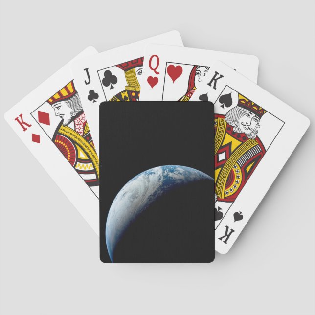 Crescent Earth wurde von der Apollo 4 Mission über Spielkarten (Rückseite)