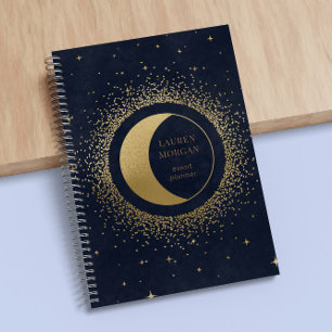 Crescent Gold Mond Monogramm Notizbuch