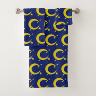 Crescent Jaune Lune Bleu Nuit Sky Star Astronomie