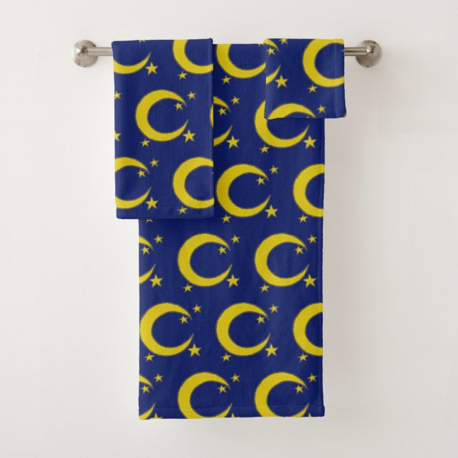 Crescent Jaune Lune Bleu Nuit Sky Star Astronomie (En situation)