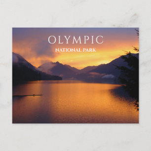 Crescent Lake, Sunset, Olympic National Park, WA Postkarte