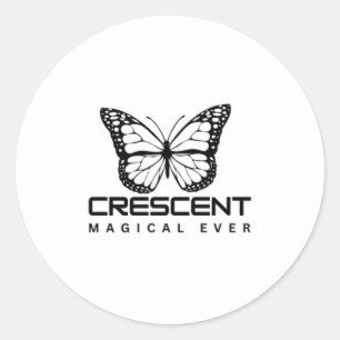 CRESCENT MAGICAL FOREVER SCHALTFLÄCHE SCHWARZ-WEIS RUNDER AUFKLEBER