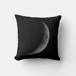 Crescent Mond NASA Foto Schwarz-weißer Wurfkissen Kissen