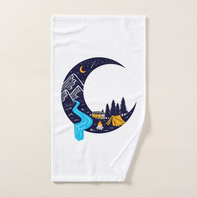 Crescent Moon Adventure Camping Badhandtuch Set (Handtuch)